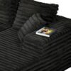 Cloud Sectional Couch with L-Shape Chaise,Modern Modular Sofa with Deep Seat, Upholstered Couches with Right Facing Chaise for Living Room Bedroom, No Assembly Required, Black (Plush Corduroy Fabric)