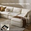 mopio Oversized Modular Sectional Sofa with Fully Removable Covers and Storage, Convertible U & L Shaped Sectionals, Modern Cloud Couch with Ottoman Chaise (Oat Fabric, 5 Seats, L)