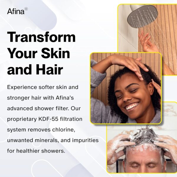 Afina Filtered Shower Head | High Pressure Shower - Reduces Dry Itchy Skin, Dandruff, Eczema, & Dramatically Improves Condition of your Skin, Hair & Nails (Chrome)