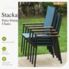 Sophia & William Patio Dining Set 5 Pieces, 4 Stackable Aluminum Textilene Dining Chairs with 37"x 37" Square Dining Table, Patio Table Chair Set for Outdoor Garden Lawn (Blue)