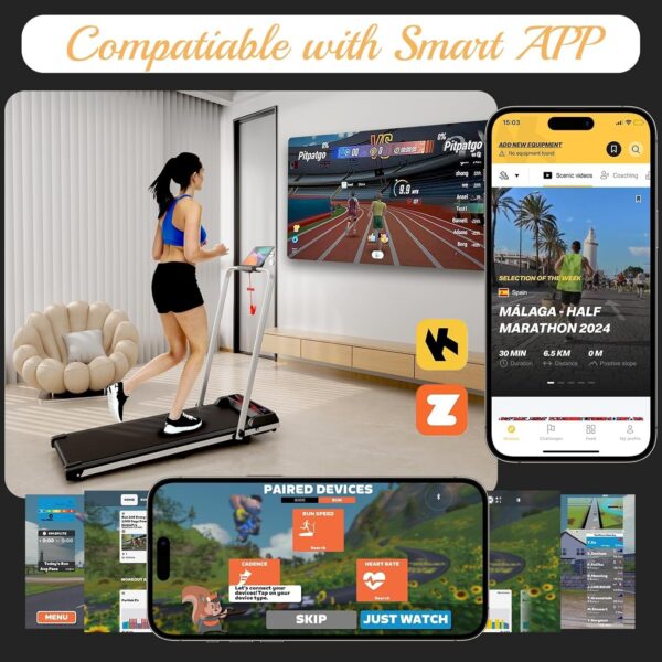 NAYSAYE Walking Pad Treadmill, Led Display Walking Jogging Running Machine with Remote Control,2.5hp Readmills for Home & Office Walking Jogging Running Machine