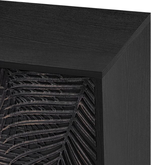 47.2'' Modern TV Stand, Entertainment Center Media Console with 2 Spacious Storage Space, Solid Wood Legs and Anti-tip Device for Living Room, Up to 43'', Black