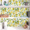 VEELIKE Lemon Peel and Stick Wallpaper Floral 17.7''x118'' Removable Self Adhesive Decorative Fresh Citrus Leaf Prints Floral Wallpaper Vinyl for Nursery Bedroom Kitchen Walls Cabinets Shelf Liners