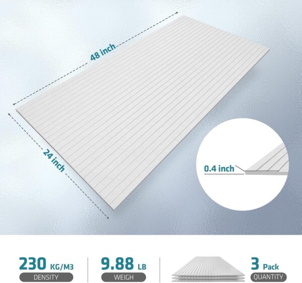 UMIACOUSTICS Decoration Acoustic Panels 3 Pcs Flame Retardant Sound Absorbing Panels, 48” X 24” X 0.4” Sound Proof Panels in Equidistant Slot.
