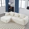 98.42" Cloud Sectional Couch with L-Shape Chaise,Modern Modular Sofa with Deep Seat, Upholstered Couches for Living Room Bedroom,No Assembly Required (Beige)