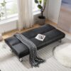 VECELO Modern Couch Bed, Convertible Sofa Bed/Folding Sleeper Couches Faux Leather Futon for Living Room, Futon Sofa Bed, Jet Black
