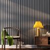106” x 12.6” Acoustic Wood Wall Paneling, Decorative Sound Proof Panels for Walls and Ceilings, 3D Slat Wood Wall Panels (Set of 20) (Space Grey), 106LACP