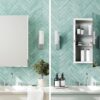 Zenna Home Medicine Cabinet with 2 Adjustable Shelves, 16" x 26" Inches – Frameless Bathroom Mirror Cabinet with Steel Body – Recessed or Surface Mount Installation – Premium Mirrored Slim Cabinet