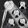 RV Shower Head with Hose, Shower Head with Handheld, 10 Modes High Pressure Shower Heads for Home/RV/Camper/Travel Trailer, Handheld Shower Head Holder and Extra Long 5ft Stainless Steel Hose