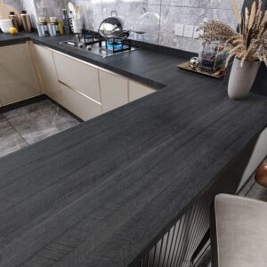WESTICK Wood Contact Paper for Countertops Waterproof Black Wooden Peel and Stick Wallpaper Renter Friendly Removable Wood Grain Contact Paper for Cabinets Table Desk Walls 24"x118"