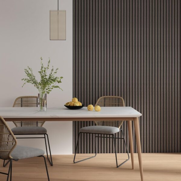 Acoustic Wood Wall Panels, 94.49” x 12.6” Soundproof Wall Panels, Wood Slat Wall Panels for Wall Decor (Smoking Walnut)