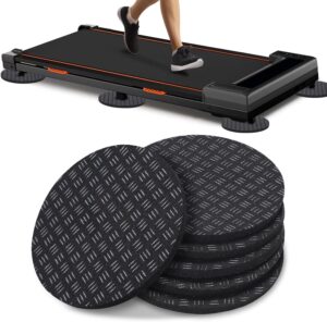 TOBWOLF 6PCS Non-Slip Walking Pad Mat, 4" x 4" x 0.2" Treadmill Mat Pad for Carpet Hardwood Floors Indoor & Gym, Noise Reduction Exercise Equipment Mat for Under Treadmill & Exercise Bike Machines
