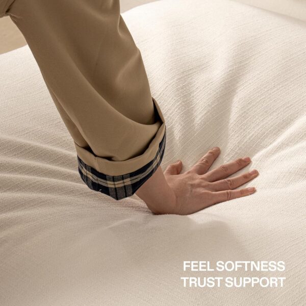 110.2" Cloud Couch Oversized Modular Sectional Sofa, 3 Seater Modern Sofa True Relax Comfy, Wide & Deep Seat Couches with Metal Frame, Furniture Sets for Living Room, White