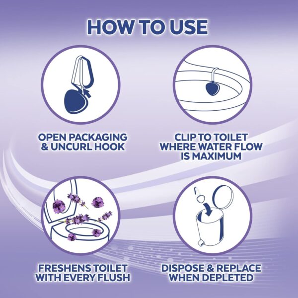 Lysol Automatic in-The-Bowl Toilet Cleaner, Cleans and Freshens Toilet Bowl, Lavender Fields Scent, 2ct