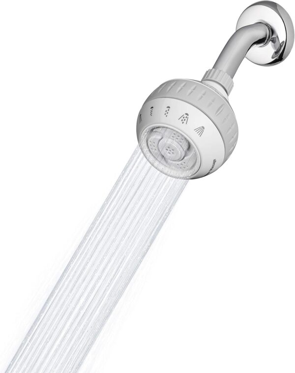 Waterpik Original Massage Shower Head with Massaging Sprays and 6 Modes, DIY Easy Installation, 1.8 GPM, White, SM-621E