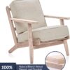 81hE57An9VL._AC_SL1500_.jpg BELLEZE Mid Century Modern Chair with Sturdy Wood Frame, Upholstered Linen Arm Chair, Easy Assembly Comfortable Accent Chair for Living Room, Bedroom or Office - Maximus (Natural)