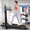 ANCHEER Walking Pad Treadmill with Incline&Adjustable Height,4 in 1 Under Desk Treadmills with Removable Desk Workstation,Foldable Treadmill for Home 300lbs Max,3 Type Control,Installation-Free