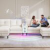 WEUP 115” Modern Cloud Couch Sectional Sofa with Bluetooth Speaker & USB Charger, LED Light, Storage Ottomans, Comfy Boucle U-Shaped Sectional Couches for Living Room, Apartment, White