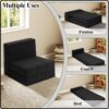 Folding Sofa Bed, 7 inch Memory Foam Floor Couch, Convertible Sleeper Foldable Mattress Futon Sofa for Living Room/Home Office/Guest Beds/Apartment/Upstairs Loft, New Dark Gray, Single