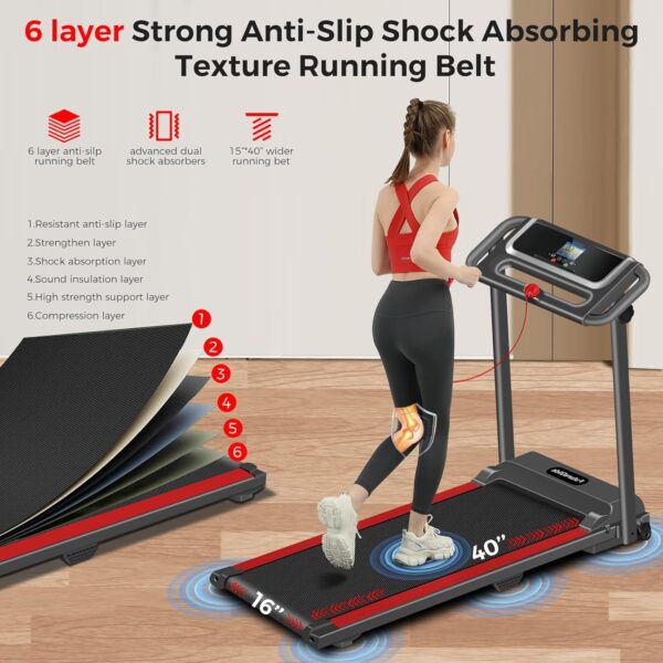Portable Treadmill with Handle, 3.0HP Walking Pad Treadmill, Electric Compact Treadmills,Treadmills for Home Small Space with 12 Preset Programs, Walking Pad with Handle,300 LBS Capacity