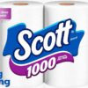 Scott 1000 Sheets Per Roll, 8 Toilet Paper Rolls, Bath Tissue