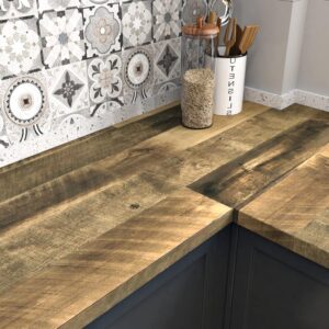 WESTICK Brown Wood Wallpaper Rustic Wood Contact Paper Peel and Stick Countertops Waterproof Butcher Block Countertop Contact Paper for Kitchen Table Cabinets Walls Wooden Vinyl Wrap 15.8" x 394"