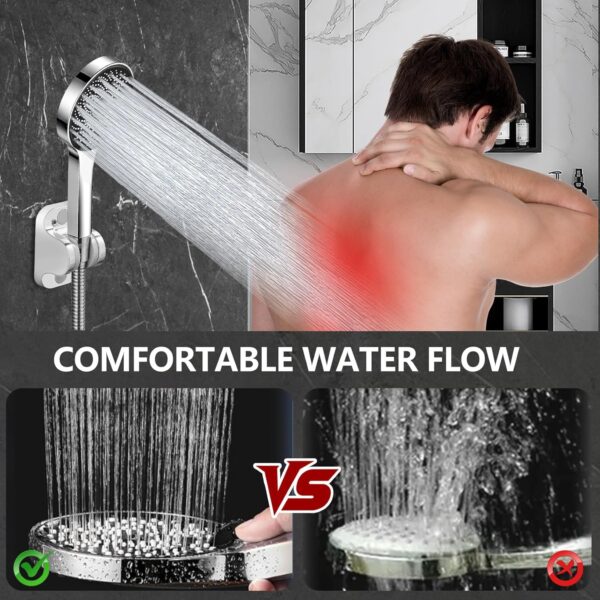 Shower Head,12" High Pressure Shower Combo,Rainfall Shower System with Handheld Spray,All Metal 3-Way Diverter & 6ft Hose,Anti-Clog Nozzles,Easy to Install in Bathrooms-Silver Chrome