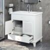 30" Bathroom Cabinet Vanities with Sink Set Combo, Storage Cabinet with Doors and Drawer, Solid Wood, Modern Style, White