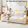 Hanherry 89" Sofa for Living Room, Modern Comfy Sofa with Medium Firm Seat Cushion, Removable Cover,Wide Armrest,USB/Type-C Port,Chenille Fabric Couches for Small Space,Apartment