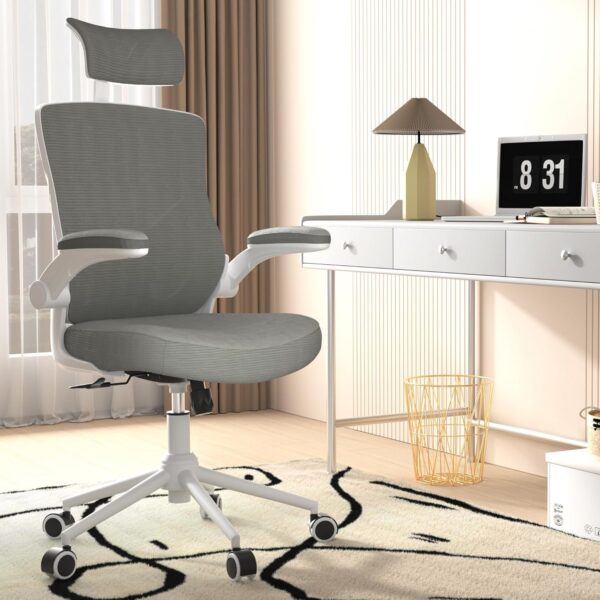 Home Office Chair, Ergonomic Comfy Desk Chair, High Back Computer Chair- Adjustable Headrest with Flip-Up Arms, Lumbar Support, Swivel Executive Task Chair (Modern, Star Dust)