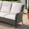 ovios 6-Pieces Patio Furniture Set with Swivel Chairs, Outdoor Wicker Sofa Couch Gliders Rocker Comfy Cushions, Modern High Back Conversation Set, Brown Rattan, Beige