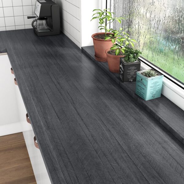 WESTICK Wood Contact Paper for Countertops Waterproof Black Wooden Peel and Stick Wallpaper Renter Friendly Removable Wood Grain Contact Paper for Cabinets Table Desk Walls 24"x118"