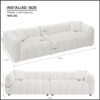 110.2'' Modern Sectional Modular Oversized Sofa Comfortably Tufted Upholstered Deep Seat Sherpa Sofa Boucle Velvet Fabric 4-Seater Sectional Sofas For Living Room Office Apartment (Boucle + Beige)