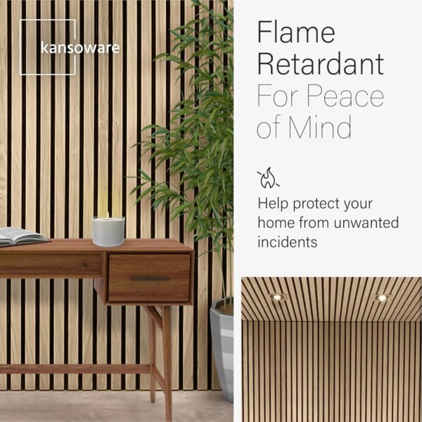 Two Acoustic Wood Wall Veneer Slat Panels - Natural Oak | 94.49 x 12.6 Each | 16.54 sq ft. Coverage | Use for Soundproof Paneling, Interior Design, Outdoor Space, Van Restorations