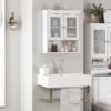Spirich Bathroom Cabinet Wall Mounted, Medicine Cabinet Organizer with Glass Doors and Adjustable Shelves, Bathroom Wall Cabinet Over Toilet, White
