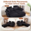 85.83" Sectional Couch, Cloud Couch with Two Movable Ottomans, Modular Sofa, Sectional Couches for Living Room and Office, Black
