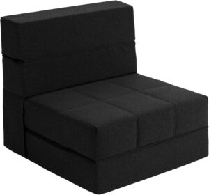 Folding Sofa Bed, 7 inch Memory Foam Floor Couch, Convertible Sleeper Foldable Mattress Futon Sofa for Living Room/Home Office/Guest Beds/Apartment/Upstairs Loft, New Dark Gray, Single