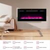30" Electric Fireplace Wall Mounted Heater with Lifelike Flame Effect - 750W/1500W Energy Efficient, Easy Install Fireplace for Home, Apartment, Office (30 Inch, Black Frame)