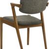 Coaster Home Furnishings - Malone - Set of 2 Fabric & Wood Arm Chairs - Armrests, Open Back, Padded Backrest and Seat - Mid-Century Modern - Dining Room and Kitchen - Brown and Dark Walnut - 105352