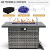 LayinSun Aluminum Furniture Set with Fire Pit Table, 4 Pieces Patio Sectional Conversation Chat Sofa Modern Seating Set
