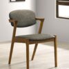 Coaster Home Furnishings - Malone - Set of 2 Fabric & Wood Arm Chairs - Armrests, Open Back, Padded Backrest and Seat - Mid-Century Modern - Dining Room and Kitchen - Brown and Dark Walnut - 105352