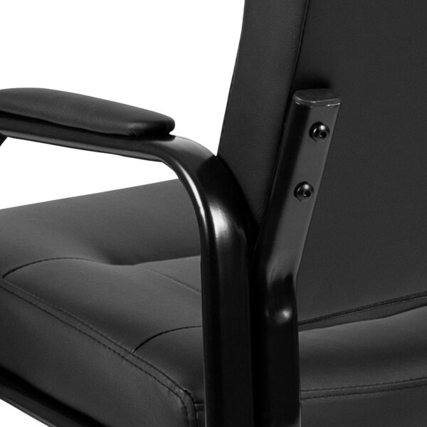 Flash Furniture Darwin Flash Fundamentals LeatherSoft Executive Reception Chair, Modern Tufted Lounge Chair for Living Room or Office, Black