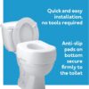 Carex Toilet Seat Riser - Adds 5.5 Inch of Toilet Height - Raised Toilet Seat with 300 Pound Weight Capacity, Slip-Resistant, Toilet Riser, Elevated Toilet Seat
