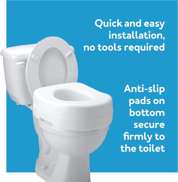 Carex Toilet Seat Riser - Adds 5.5 Inch of Toilet Height - Raised Toilet Seat with 300 Pound Weight Capacity, Slip-Resistant, Toilet Riser, Elevated Toilet Seat