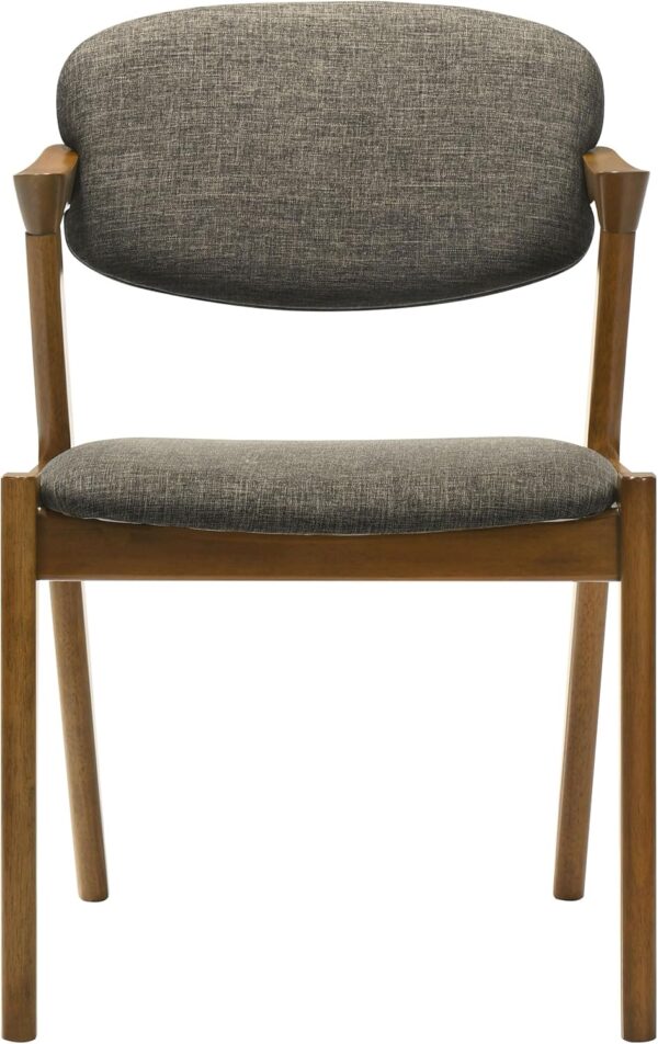 Coaster Home Furnishings - Malone - Set of 2 Fabric & Wood Arm Chairs - Armrests, Open Back, Padded Backrest and Seat - Mid-Century Modern - Dining Room and Kitchen - Brown and Dark Walnut - 105352