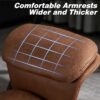 High Back Ergonomic Home Office Desk Chair, Modern Lumbar Support Recline Executive Office Chair with Foot Rest, Suede Leather Swivel Computer Chair with Detachable Arms (Light Brown Suede Fabric)