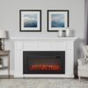 Real Flame Alcott 75” Electric Fireplace with Mantel for Living Room or Bedroom, Replaceable Fireplace Insert Heater, Realistic Log and Flame Effect, Remote Control, Timer