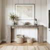 LITTLE TREE 70.9-Inch Long Entryway Table, Farmhouse Sofa Console Table for Living Room, Entryway, Hallway, Grey