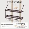 KES 30-Inch Oiled Bronze Pot Rack Wall Mounted, 2-Tier Hanging Pot and Pan Organizer with 12 Sturdy Hooks, Kitchen Wall Hanger Shelves Farmhouse Style, KUR215S75B-OB