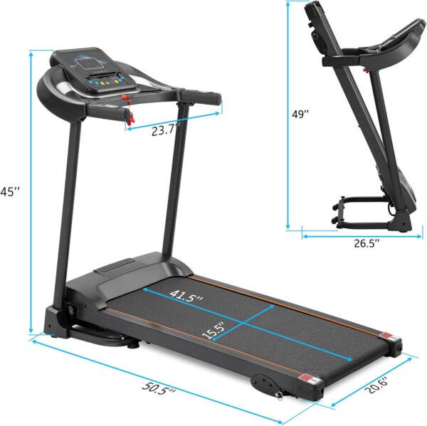 Compact Walking pad Treadmill - Small Folding Treadmill with Audio Speakers and Incline Adjuster Ideal for Walking and Jogging